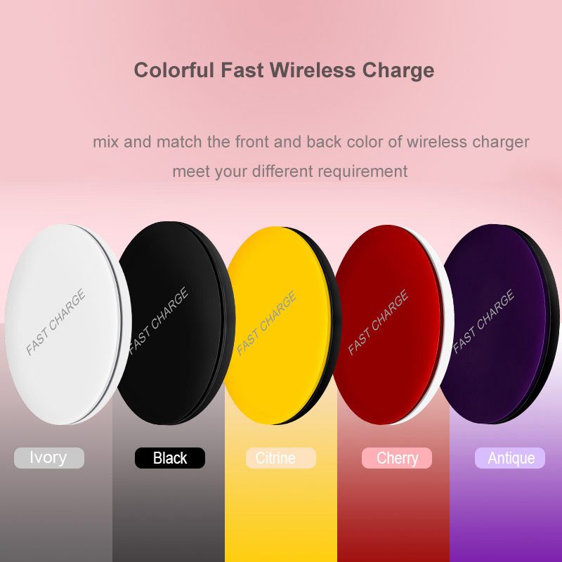 Colourful 10W Type-C QI Fast wireless charger for iPhone X / 8 / 8 Plus