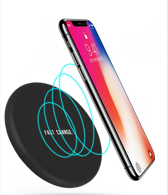 10W Round Fast Charging Pad Qi Wireless Charger Pad for /iPhone 8/8 Plus/iPhone X /Samsung S8 S8 / S8+ / S7 / S7 EDGE / NOTE5 / S6 EDGE+...