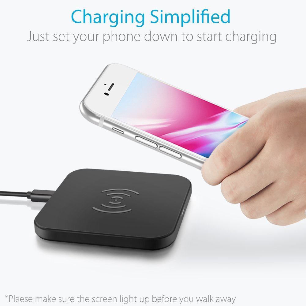 7.5W Qi Wireless Charger Pad with Anti-Slip Rubber for Qi-Enabled Devices